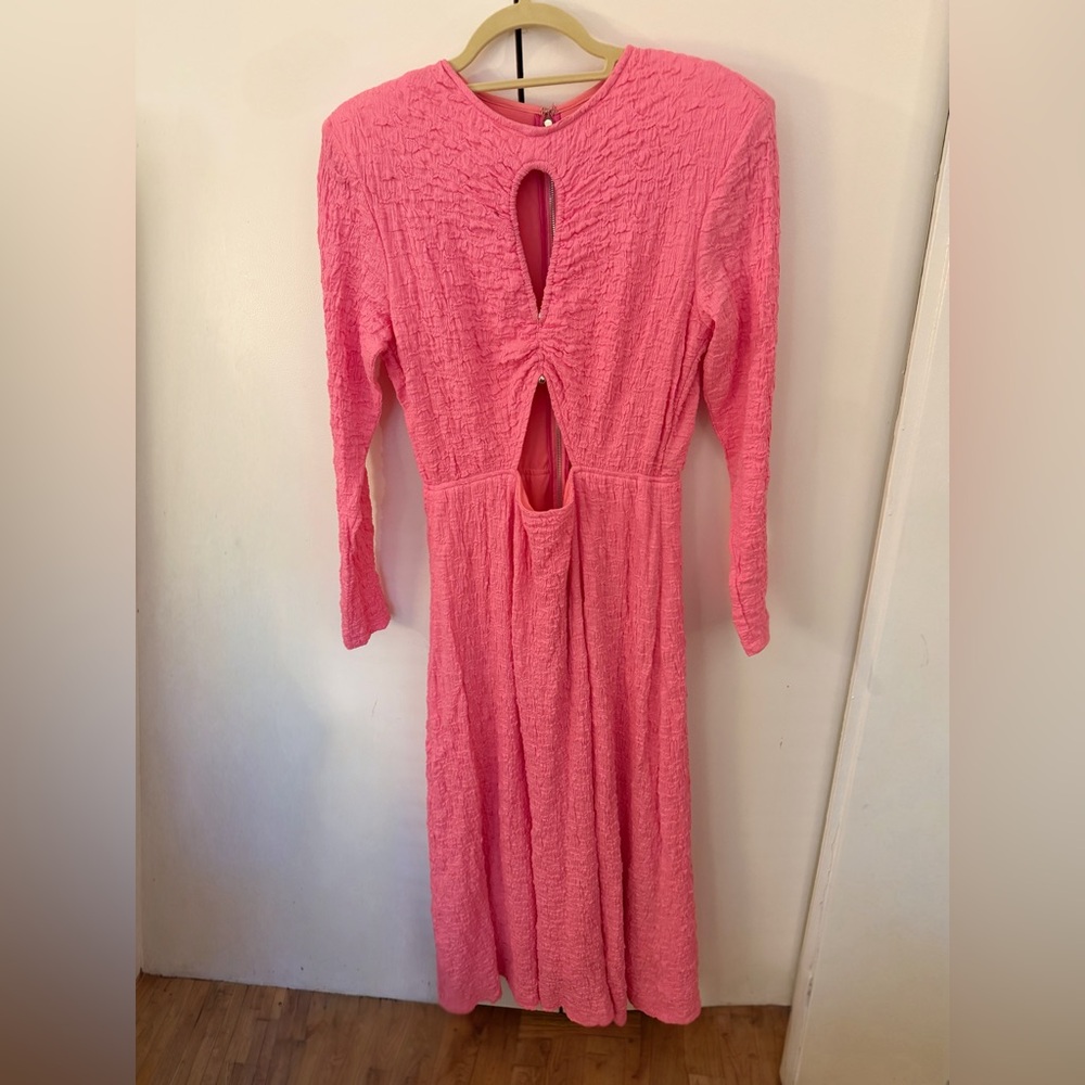 Sabina Musayev Vibrant Pink Long Sleeve Dress - Picture 3 of 5